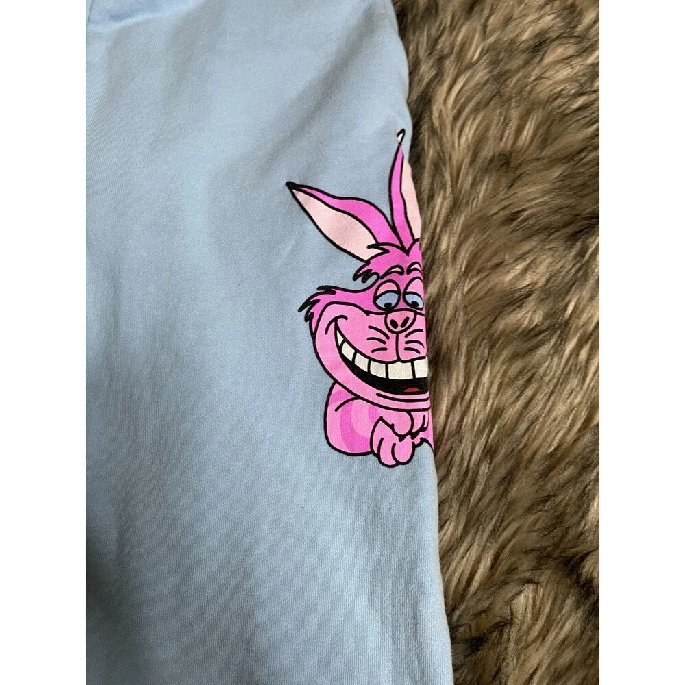 Disney Alice in Wonderland Graphic Sweatpants Light Blue Joggers Sz L Women